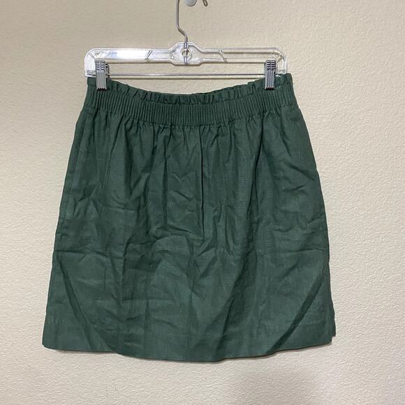 NWT FLAW J.Crew Factory Linen-Cotton Blend City Skirt A-Line Size 8 Linen Work - Picture 1 of 7